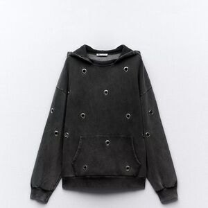 Zara Black Eyelet Detail Sweater